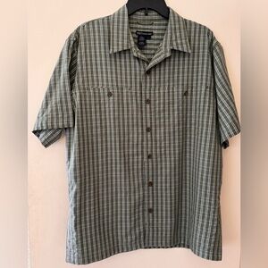 5.11 TACTICAL SERIES Men’s Button & Snap Green/Blue Plaid Short Sleeve Shirt  L